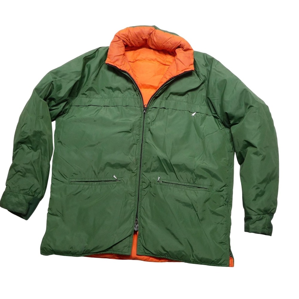 Vintage‎ Sportcaster Coat Mens L Green Down Hunting Full Zip Pockets 70s Talon